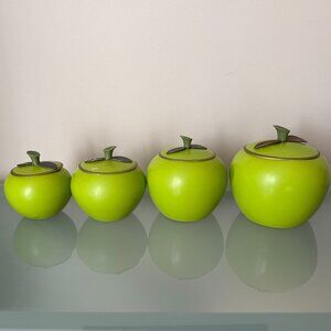 Vintage Green Apple Kitchen Canister Set